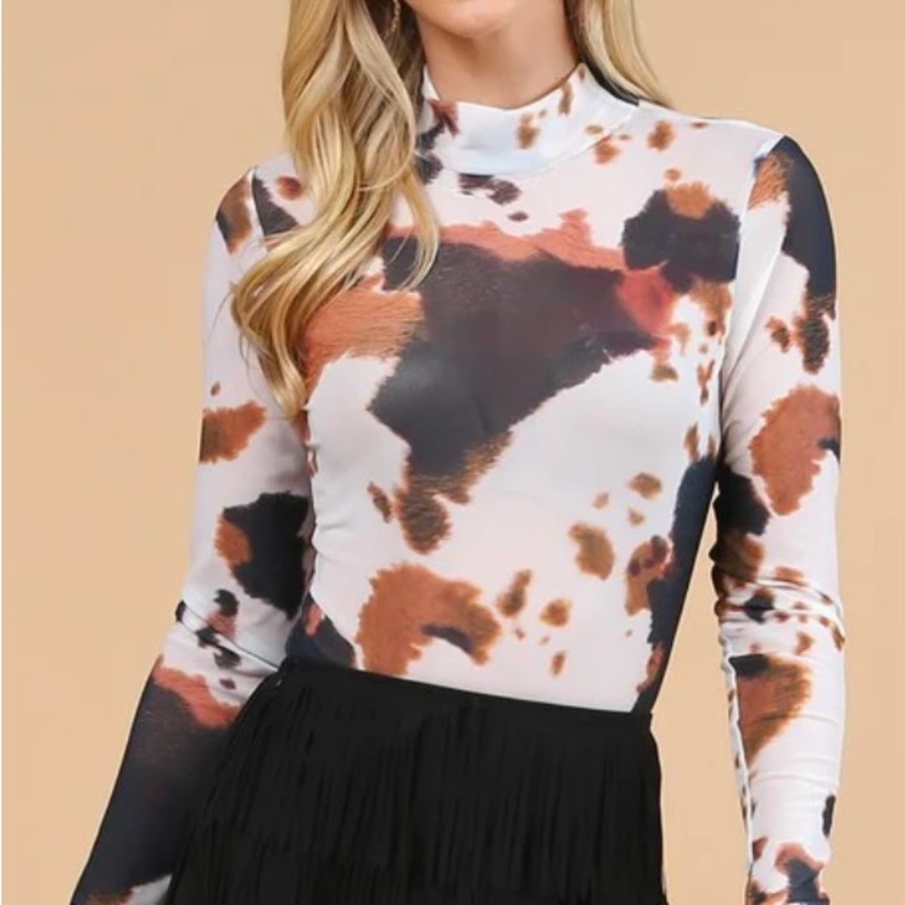 Stylish Women's Cow Print Top